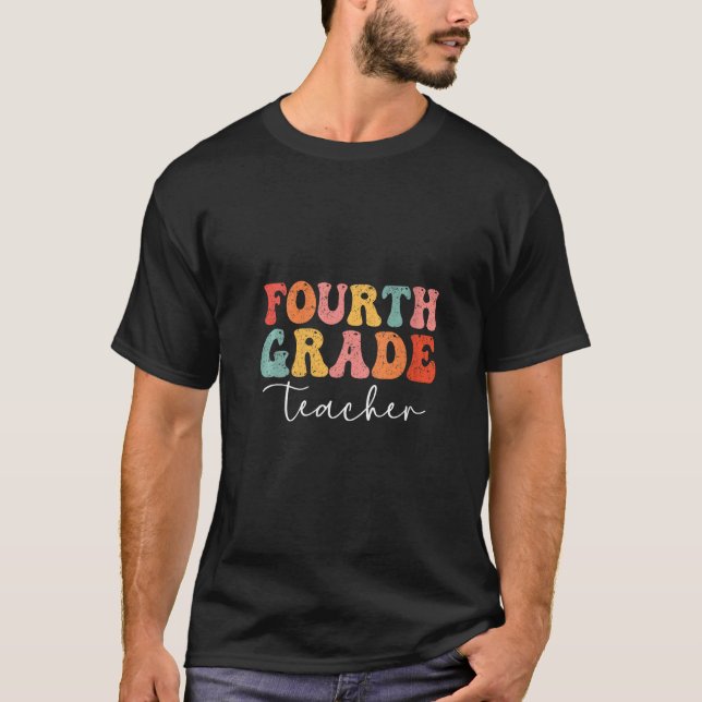 Womens Fourth Grade Teacher Retro Men Women First  T-Shirt (Front)