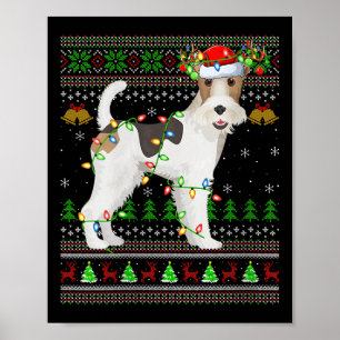 Womens Fox Terrier Dog Ugly Christmas Sweaters Hol Poster