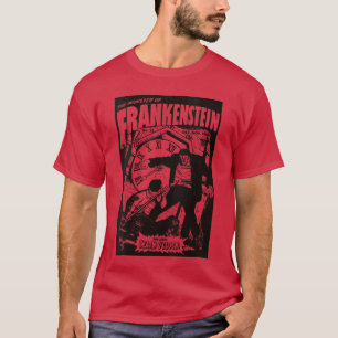 Womens Frankenstein Halloween Horror Comic Vintage T-Shirt