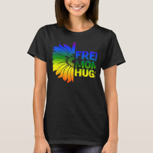 Womens Free Mom Hugs LGBT Sunflower Gay Lesbian Mo T-Shirt