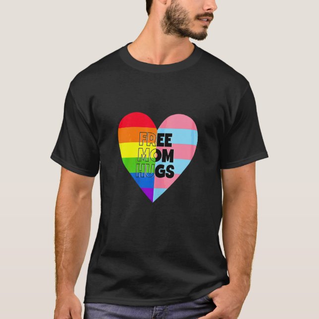 Womens Free Mum Hugs Ally Lgbt Pride Month T-Shirt (Front)