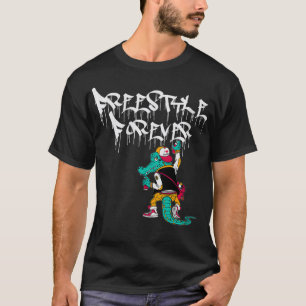 Womens Freestyle Forever Graffiti Gator 80s Music  T-Shirt