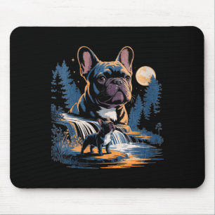 Women's french bulldog howling to the moon meme mouse mat