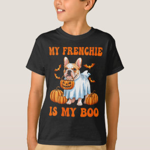 Womens Frenchie Is Boo Funny French Bulldog Ghost T-Shirt