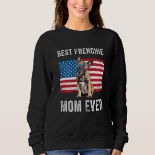 Womens Frenchie Mum American Flag French Bulldog D Sweatshirt