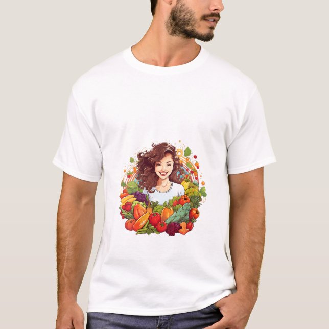 Womens fresh fruit vegetables T-Shirt (Front)