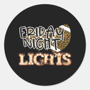 Womens Friday Night Lights Retro Football Bulb Che Classic Round Sticker