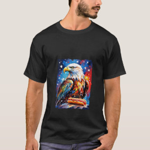 Womens Fun and Patriotic 4th of July Hotdog and Ea T-Shirt