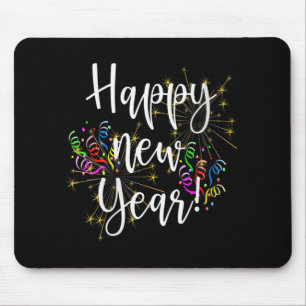 Womens Fun Happy New Year Day Eve Party Fireworks Mouse Mat