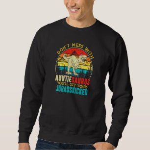 Womens Fun Women Retro Auntiesaurus Dinosaur Rex M Sweatshirt