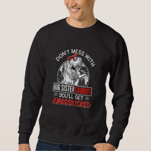 Womens Fun Women Retro Big Sistersaurus Dinosaur R Sweatshirt