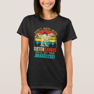 Womens Fun Women Retro Sistersaurus Dinosaur Rex M T-Shirt