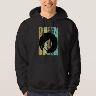 Womens Funky Black Afro Hair Woman African America Hoodie