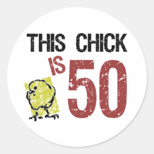 Women's Funny 50th Birthday Classic Round Sticker