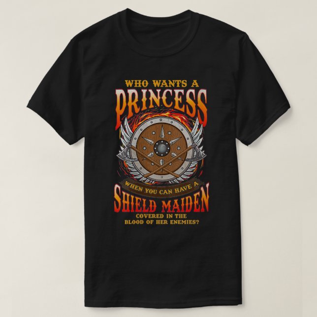 Womens Funny A Shield Maiden Covered In The Blood  T-Shirt (Design Front)