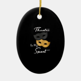 Women's Funny Actor Actress Theatre Masks Gift Ceramic Tree Decoration