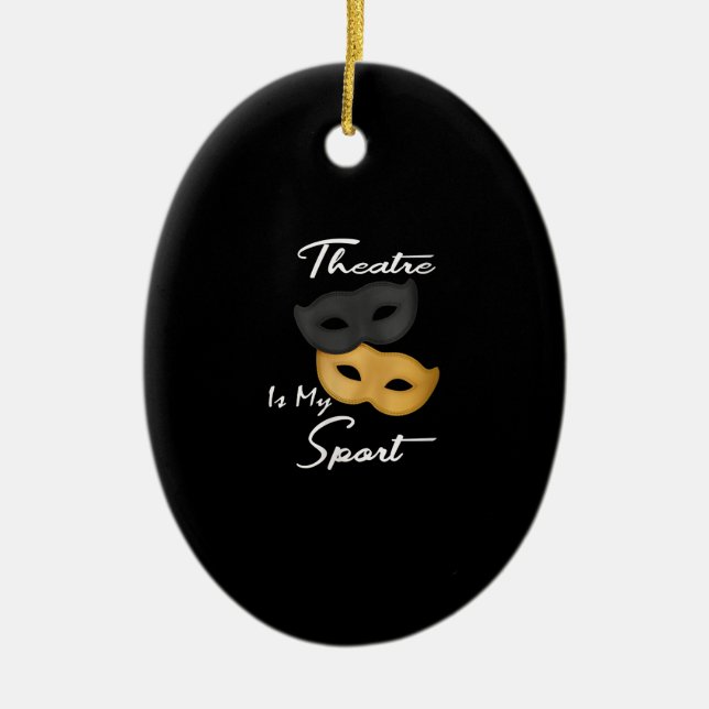 Women's Funny Actor Actress Theatre Masks Gift Ceramic Tree Decoration (Front)