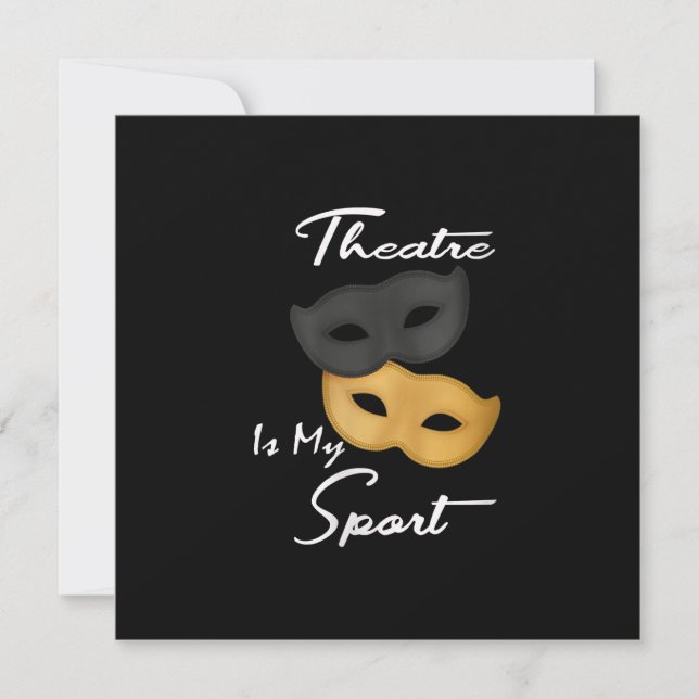 Women's Funny Actor Actress Theatre Masks Gift Thank You Card (Front)