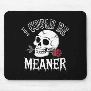 Womens Funny Adult Humour Quote Skull With Rose - Mouse Mat