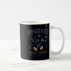 Womens Funny Apparently, I Like Soccer V-neck Coffee Mug