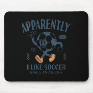 Womens Funny Apparently, I Like Soccer V-neck Mouse Mat