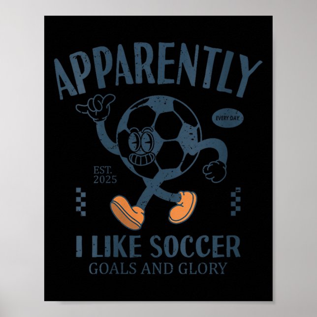 Womens Funny Apparently, I Like Soccer V-neck  Poster (Front)
