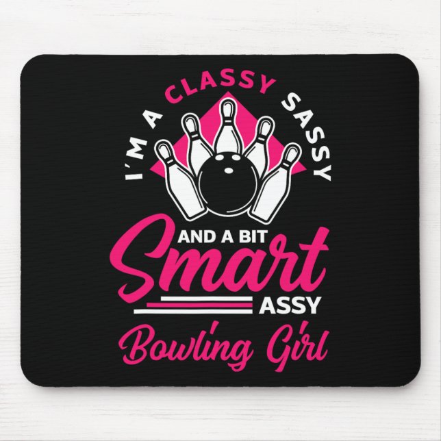 Womens Funny Bowling Lover Bowler Bowlers Bowling  Mouse Mat (Front)