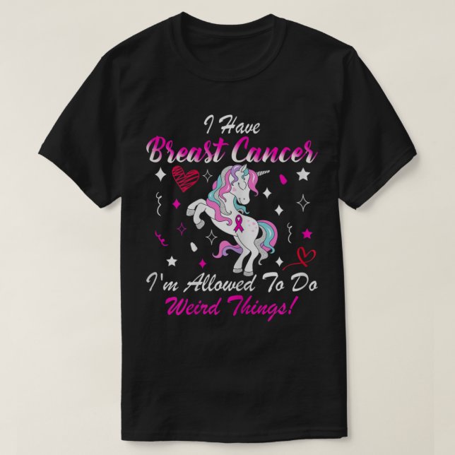 Womens Funny Breast Cancer Awareness Unicorn Breas T-Shirt (Design Front)