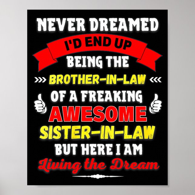 Womens Funny Brother In Law Gift From Awesome Sist Poster (Front)