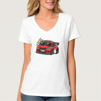 Women's Funny Car Lover V-Neck Tee