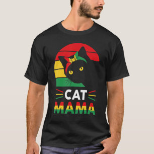 Womens Funny Cat Mama Black History Month Women Mo T-Shirt