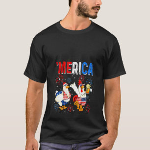 Womens Funny Chicken 4th Of July Beer Drinking Ame T-Shirt