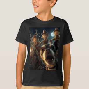 Womens Funny Chihuahua Selfie With Scarecrows T-Shirt