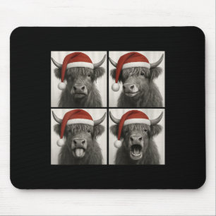 Womens Funny Christmas Highland Cow Santa Photo Bo Mouse Mat