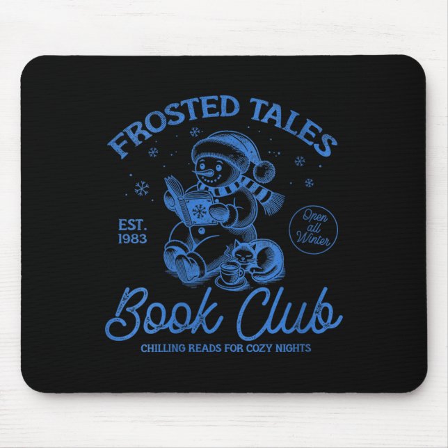 Womens Funny Christmas Snowman Frosted Tales Book  Mouse Mat (Front)