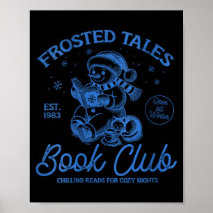 Womens Funny Christmas Snowman Frosted Tales Book Poster