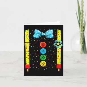 Women's funny clown costumes for children carnival card
