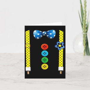 Women's funny clown costumes for children carnival card