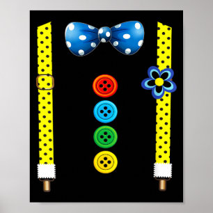 Women's funny clown costumes for children carnival poster