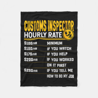 Womens Funny Customs Inspector Hourly Rate - Custo Fleece Blanket