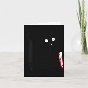 Womens Funny Cute Kawaii Scary Halloween Black Dog Card