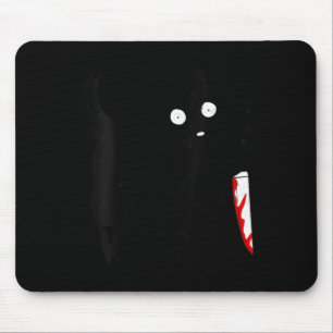 Womens Funny Cute Kawaii Scary Halloween Black Dog Mouse Mat