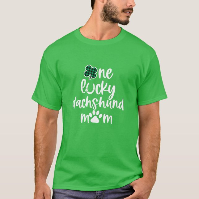 Womens Funny Cute St Patricks Day Dog Lover One Lu T-Shirt (Front)
