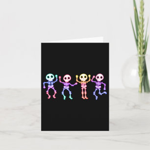 Womens Funny Dancing Skeletons Ghost Glow In The H Card