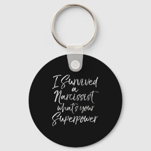 Womens Funny Divorce I Survived A Narcissist What' Key Ring
