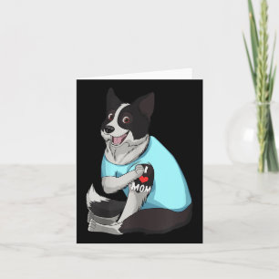 Womens Funny Dog Border Collie Love Mum Tattoo Gif Card