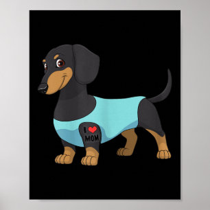 Womens Funny Dog Dachshund Love Mum Tattoo Gift Te Poster