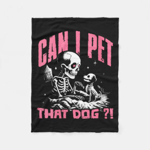 Womens Funny Dog Lover Funny Skeleton Dog Lover Fleece Blanket
