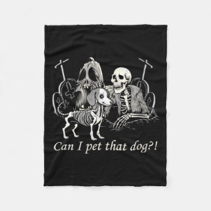 Womens Funny Dog Lover Funny Skeleton Dog Lover Fleece Blanket