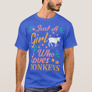 Womens Funny Donkey Animal Lover Just A Girl Who L T-Shirt